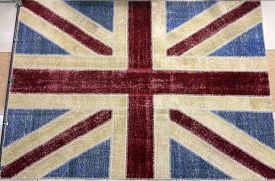 Оранжевый ковер винтажный ручной работы Британский флаг Vintage Flag Patchwork 230315