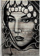 Пушистый круглый ковер PICTURES PC 56 GRAY-BEIGE