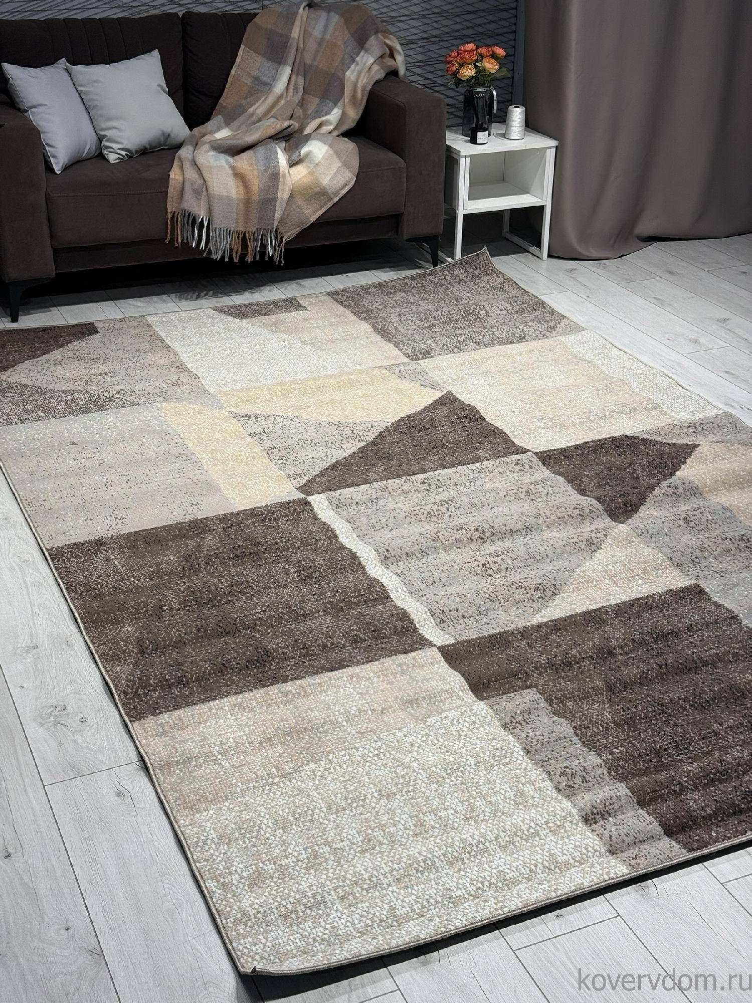 Ковер PRAGA 06052A BROWN / TOZ GRI