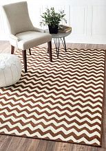 Ковер в спальню белый СКАНДИ ЗИГЗАГИ ivory-brown