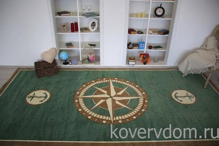 Ковер МОРСКОЙ зеленый цвет с меланжем Ковер МОРСКОЙ зеленый цвет с меланжем