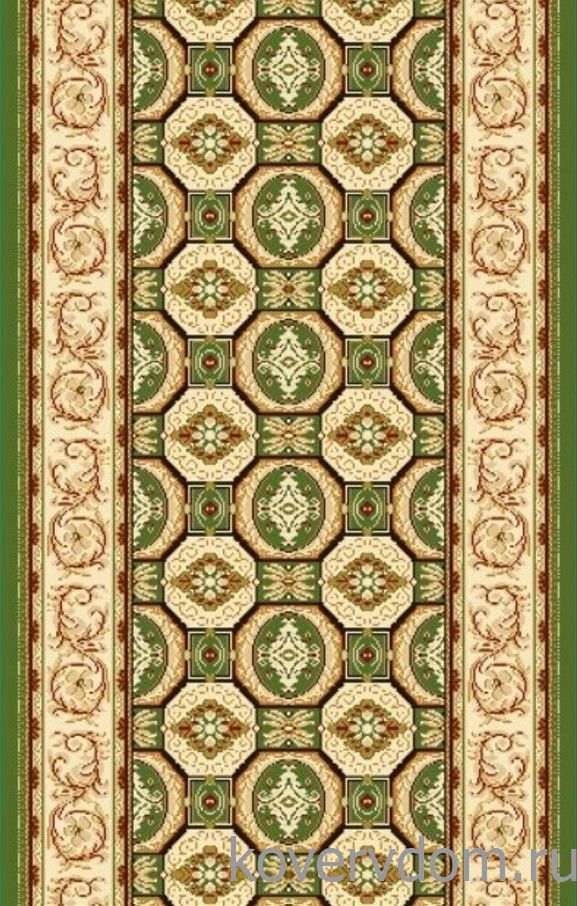 Ковровая дорожка 40760-03 зеленая   