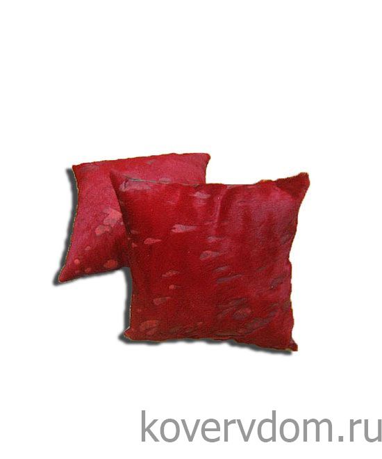 Подушка из меха  ВАН ГОГ красная  