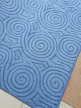Овальный однотонный ковер-палас ARGO 514 синий